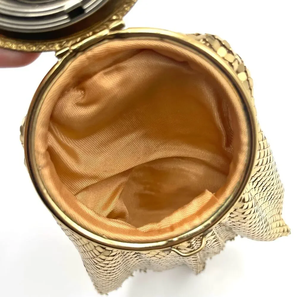 VINTAGE - 1920 Lipstick mini wristlet bag with mirror and compact powder holder